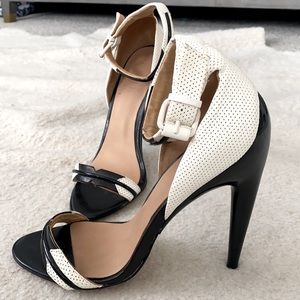 L.A.M.B. Cream & Black heels